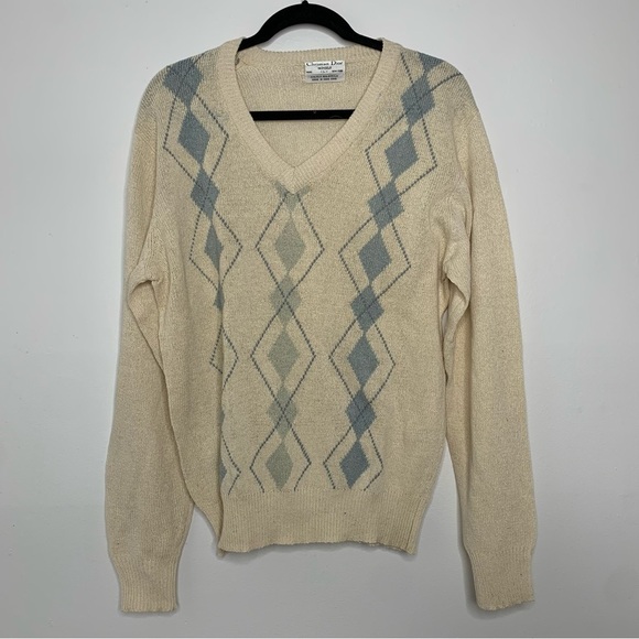 Christian Dior v neck tan silk blend sweater large - Picture 1 of 7